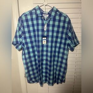 XL NWT Men's Crown and Ivy Light and Dark Blue Short-Sleeve Button Down Shirt